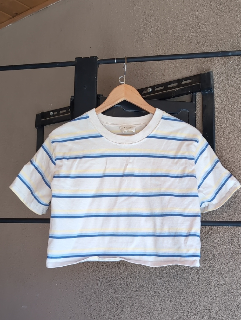 Like New Sezane Marlo Striped T-shirt Cream / Yellow / Blue - Size M 100% Cotton